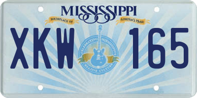 MS license plate XKW165