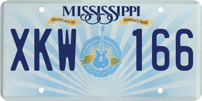 MS license plate XKW166