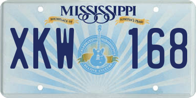MS license plate XKW168