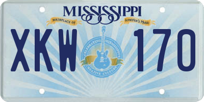 MS license plate XKW170
