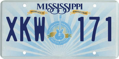 MS license plate XKW171