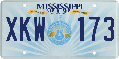 MS license plate XKW173