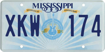 MS license plate XKW174