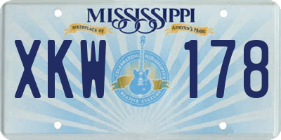 MS license plate XKW178
