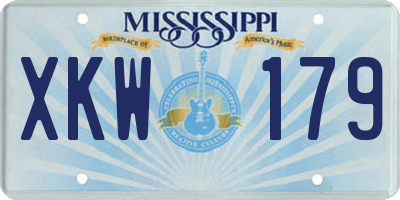 MS license plate XKW179