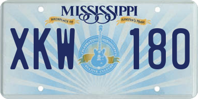 MS license plate XKW180