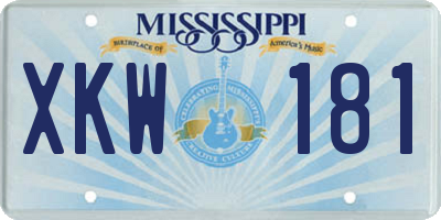 MS license plate XKW181