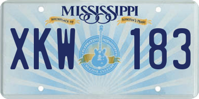 MS license plate XKW183