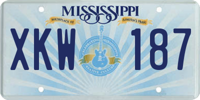 MS license plate XKW187