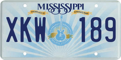 MS license plate XKW189