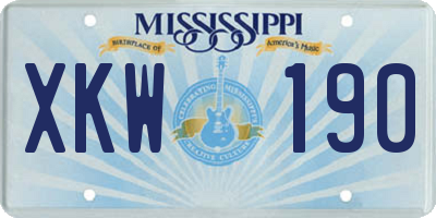 MS license plate XKW190