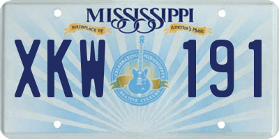MS license plate XKW191