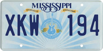 MS license plate XKW194