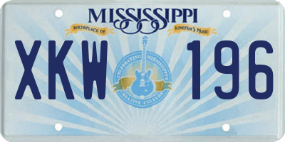 MS license plate XKW196