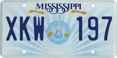 MS license plate XKW197