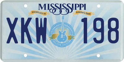 MS license plate XKW198