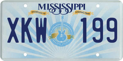 MS license plate XKW199