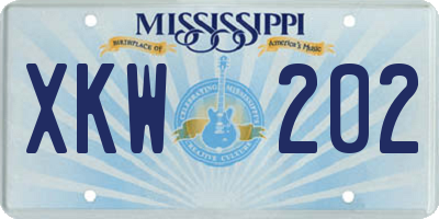 MS license plate XKW202