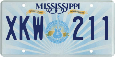MS license plate XKW211