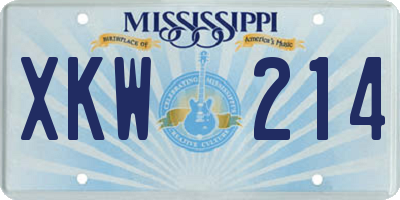 MS license plate XKW214