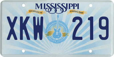 MS license plate XKW219