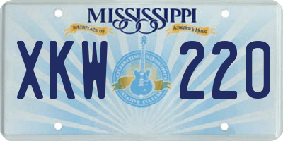 MS license plate XKW220