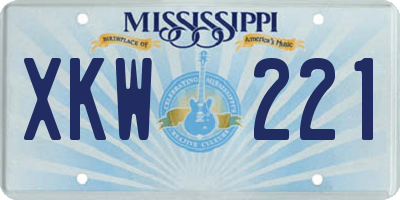 MS license plate XKW221