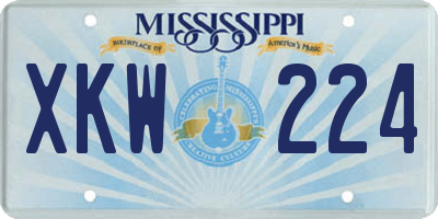 MS license plate XKW224