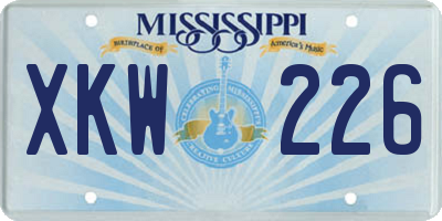 MS license plate XKW226