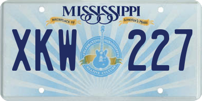 MS license plate XKW227