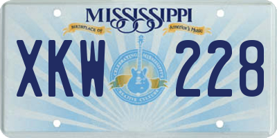 MS license plate XKW228