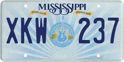 MS license plate XKW237