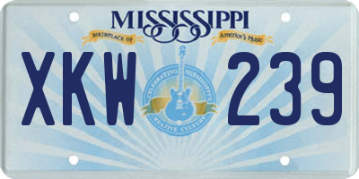 MS license plate XKW239