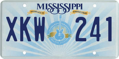 MS license plate XKW241