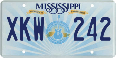 MS license plate XKW242