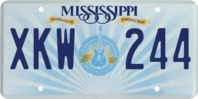 MS license plate XKW244
