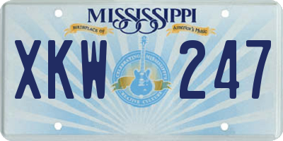MS license plate XKW247