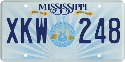 MS license plate XKW248