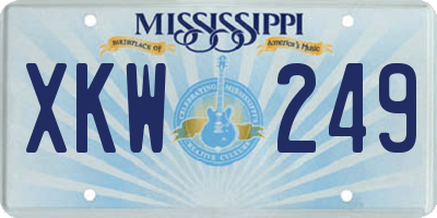 MS license plate XKW249