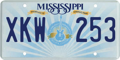 MS license plate XKW253