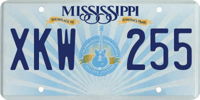 MS license plate XKW255
