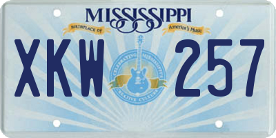 MS license plate XKW257