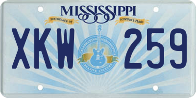 MS license plate XKW259