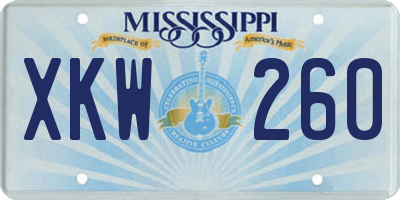 MS license plate XKW260