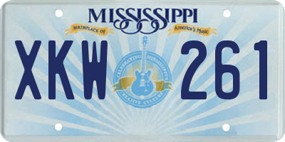 MS license plate XKW261