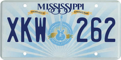 MS license plate XKW262