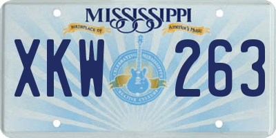 MS license plate XKW263