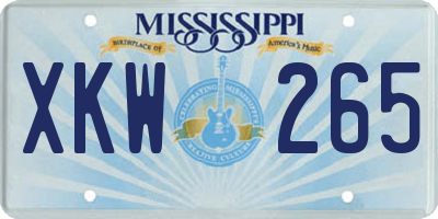 MS license plate XKW265