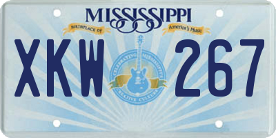 MS license plate XKW267