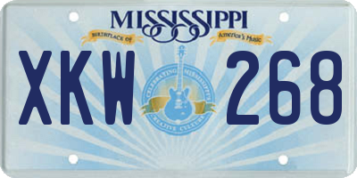 MS license plate XKW268